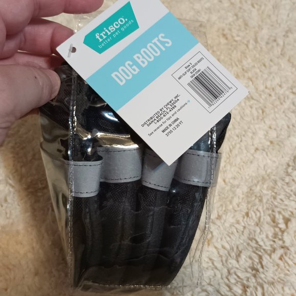NWT~Frisco's Anti-Slip Soft Soled Black Boots w/ Reflective Strips (Paw Size: 3) - Picture 1 of 7